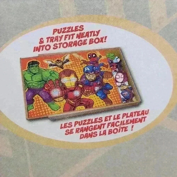 Marvel Super Hero Adventures Wood Puzzles 5 Iron Man Captain America Cardinal - Picture 7 of 8